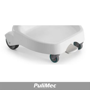 DELTA CARRELLO PORTASACCO IN PLASTICA BIANCO LT.120, C/4 RUOTE, COPERCHIO E PEDALE