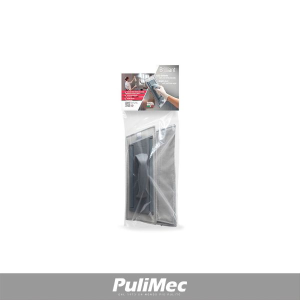 KIT BRILLIANT - N. 1 TELAIO TOP CLEAN 30 CM GRIGIO COD. 5233U E N. 5 PANNI ULTRA-MICROFIBRA 30X11 CM COD. 0000PN02016