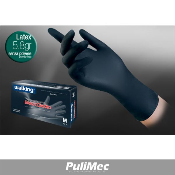 GUANTO MONOUSO IN LATTICE BLACK DIABLO 5,8 GR TAGLIA S