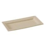 VASSOIO RETTANGOLARE COMPOSTABILE 13 X 26 CM AVANA IN POLPA DI CELLULOSA FIRSTPACK 25 pz.
