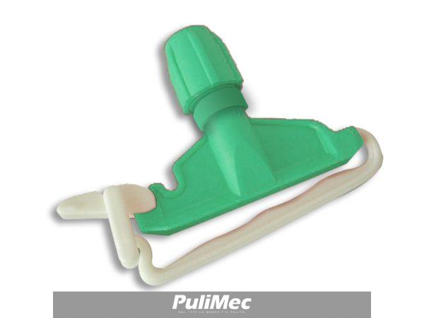 PINZA IN PLASTICA GIGANTE PER MOP VERDE C/CLIP FERMAMANICO (CONF.DA 50 PZ)