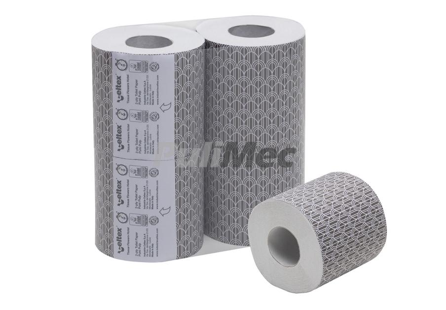 PALLET/BANCALE DA 48 TISSUE FLOWERS HOTEL 250 PREMIUM FASCETTATA 250 STR 2 VELI 4X10 - 1920 ROTOLI